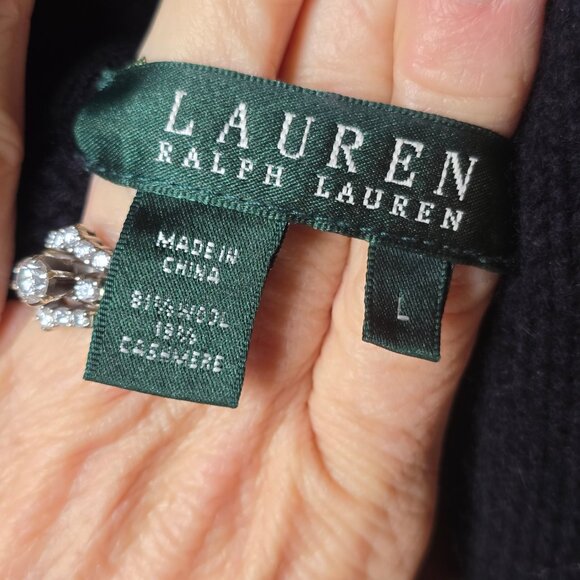Lauren Ralph Lauren Black Sweater Vest Buckle Size L EUC. - Picture 3 of 5